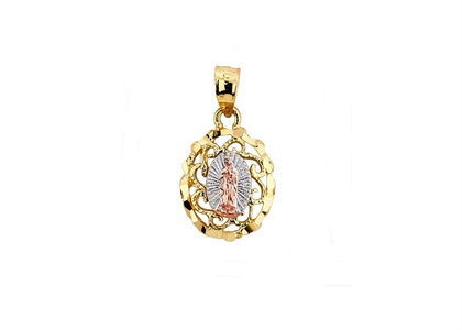 Tri Color Plated Religious Virgin Mary Pendant